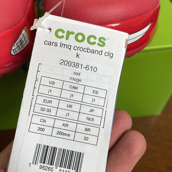 Size 1J - Crocs Classic Clog Lightning McQueen Preschool Disney Pixar Brand New - Picture 12 of 12